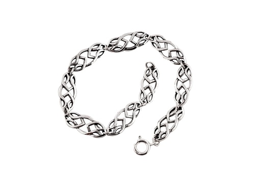 [ark2] Armband  Celtic Armkettchen NOINA 19 cm Keltische Herzen Freundschafts-Armband Silber 19.0 cm