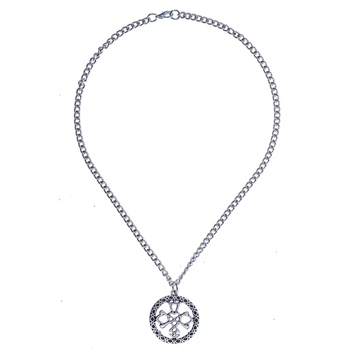 [PK-5165-1] Halskette „Celtic Wedding Knot“ – Silberfarbener keltischer Hochzeitsknoten an schwerer Kette 