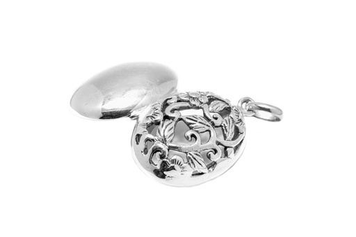 [am165] Medaillon-Anhänger RAINA aus 925er Silber – Elegantes Schmuckstück für Erinnerungen (3,1 cm)