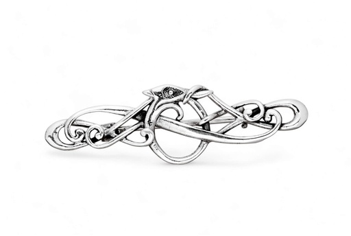 [br22] Wikinger Drachenfibel „Thialtan“ aus 925er Silber – Brosche 5,4 cm nordisches Drachenmotiv