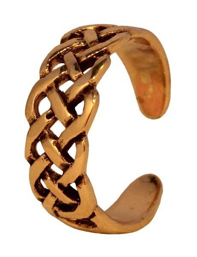 [zrb13] Zehenring "Eowyn" mit keltischem Knotenmuster aus Bronze – Historischer Schmuck für Reenactment & LARP 6 mm