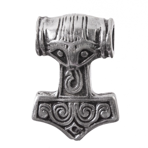 [P-5171-1] Schonenhammer Anhänger silberfarben – Historische Mjölnir-Replik aus Zamak