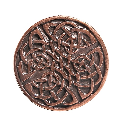 [N-119-4] Celtic Knot 2 Zierbeschlag in Kupferoptik – Keltischer Rundknoten Ø 25 mm 