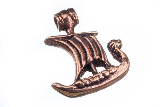 [avb51] Anhänger NORDWIND aus Bronze – Wikingerboot Drachenschiff Amulett 2,6 cm