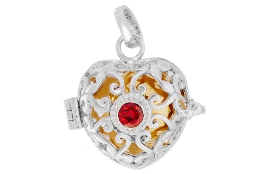 [as55] Silber Medaillon Anhänger WELUSA mit Klangkugel – Elfenrufer Schmuck 2,9 cm