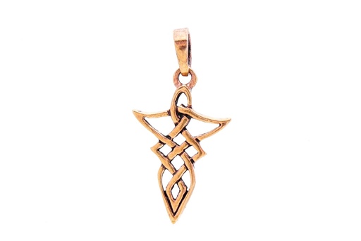 [acb78] Keltischer Anhänger ARCANIA aus Bronze – Filigranes Amulett mit mystischer Symbolik (2,8 cm)