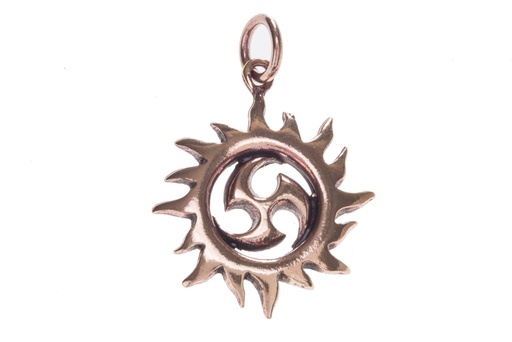 [acb42] Schmuck Anhänger Sulia Ø 2,6 cm – Bronze – Keltisches Sonnen-Amulett für Energie & Schutz