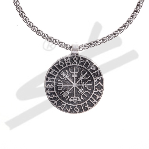 [32657] Halskette VEGVISIR , silberfarben