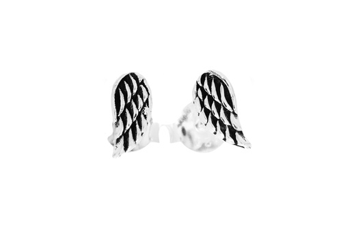 [ost149] Ohrstecker ELOY aus 925er Silber 7 mm – Engelsflügel Schmuck als Schutzsymbol