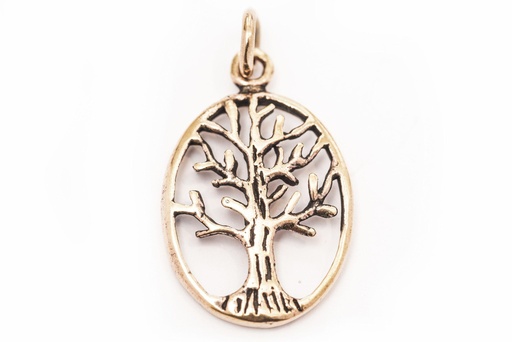 [Amb153-2] Schmuck Anhänger Weltenbaum klein 2,9 cm – Bronze – Mystisches Amulett der nordischen Mythologie