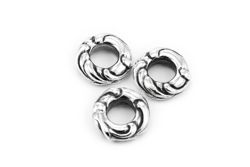 [ap68] Haar- & Bartperle ACORN aus 925 Silber – Ø 10 mm Schmuckperle mit Eichelmotiv für Zöpfe & Locken