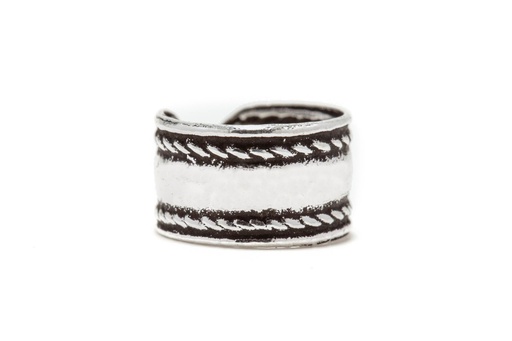 [ok16-2] Ohrklemme Wiky 5 mm aus 925 Silber – Wikinger Flechtrand Ohrschmuck ohne Piercing