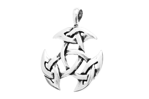 [ac4] Schmuck Anhänger Arwain 3,9 cm – Silber 925 – Keltisches Amulett der offenen Dreifaltigkeit