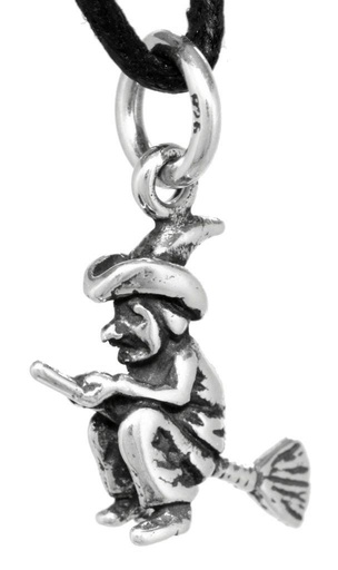 [am178] Schmuckstück  Schmuck Anhänger ZUNI 2.2 cm Kleine Hexe Silber 2.2 cm