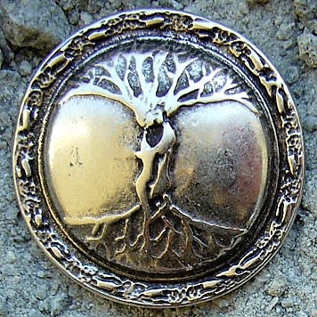[33244] Celtic Tree of Life Zierbeschlag in Silberoptik – Keltischer Weltenbaum Ø 40 mm