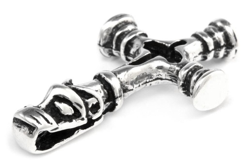 [at3] Anhänger WOLFSKREUZ aus Silber – Wikinger Schmuck Replik Island 3,4 cm