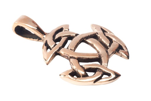 [acb50] Schmuck Anhänger Ayla 2,5 cm – Bronze – Keltisches Amulett „Offene Dreifaltigkeit“ für Schutz & Balance