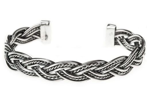 [arm14-3] RAGNAR XL Armreif aus Silber – Großer Wikinger Reif mit Hammerschlagstruktur Ø 7,2 cm