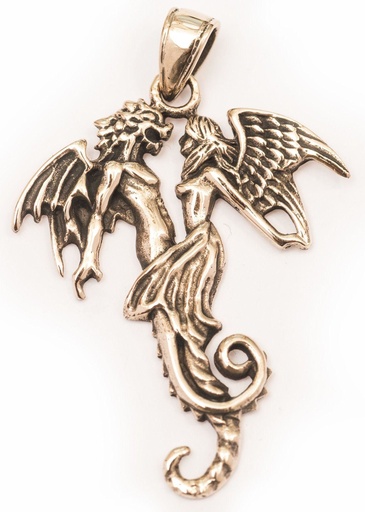 [amb509] Anhänger SUCCUBUS IN LOVE aus Bronze – Symbol für Verführung und Leidenschaft (4,7 cm)
