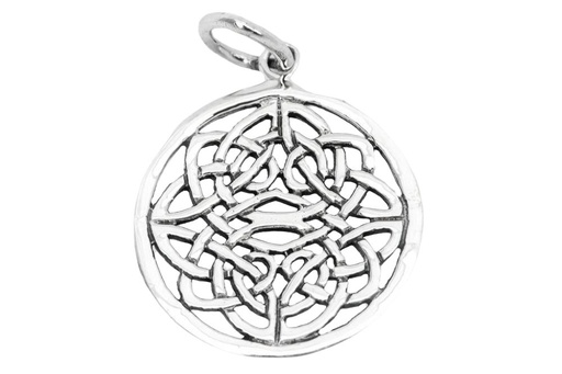 [ac86] Schmuck Anhänger Heart Ø 2,1 cm – Silber 925 – Keltisches Freundschafts-Amulett für Verbundenheit & Liebe