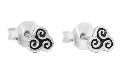 [ost4] Ohrstecker TRINA aus 925er Silber 4 mm – Keltische Triskele Mini Ohrringe