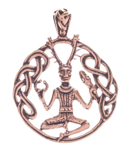 [acb12] Schmuck Anhänger Cernunnos 3,5 cm – Bronze – Keltisches Amulett des Naturgottes für Schutz & Stärke 