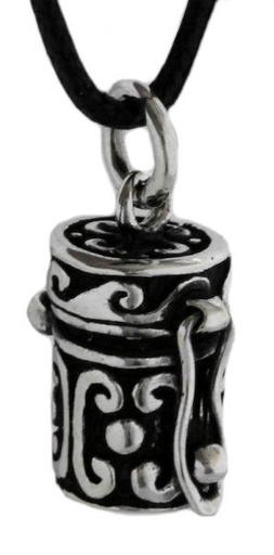 [am156] Medaillon-Anhänger MINU aus 925er Silber – Kleines Geheimnis in stilvollem Design (2,2 cm)