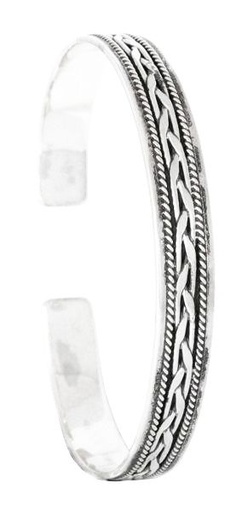 [arm26] CULAIN Armreif aus Silber – Keltischer Reif mit Ornamentik Ø 6,6 cm