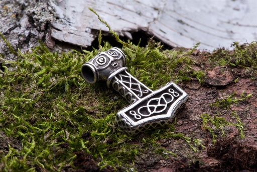 [at39] Anhänger Thorshammer IVOR aus Silber – Mjölnir Wikinger Amulett 3,2 cm
