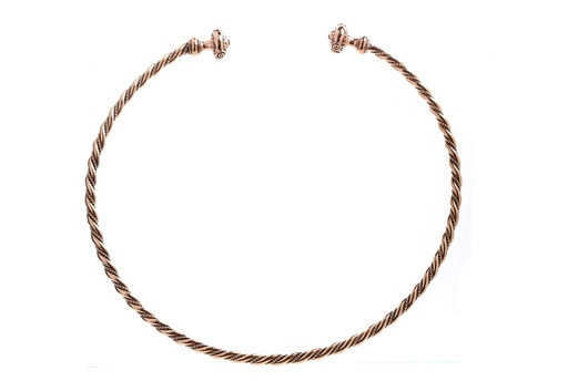 [hrb7-2] TRISTAN Halsreif aus Bronze – Keltischer Torques Männer Schmuck Ø 14,5 cm
