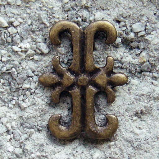 [N-263-21] Lilien-Kreuz, altmessingfarbener Beschlag