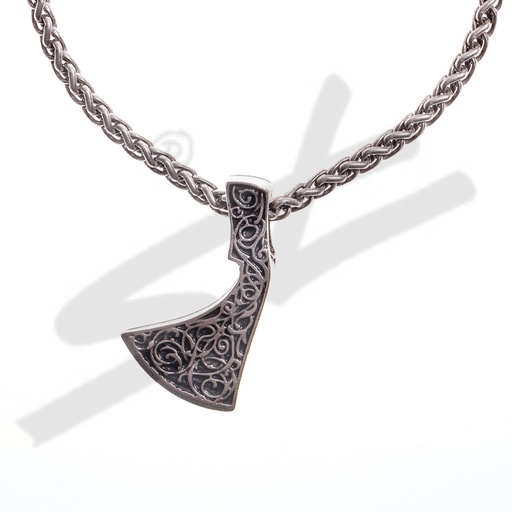 [PK-5114-1] Halskette Mittelalter Franziska Axt , silberfarben