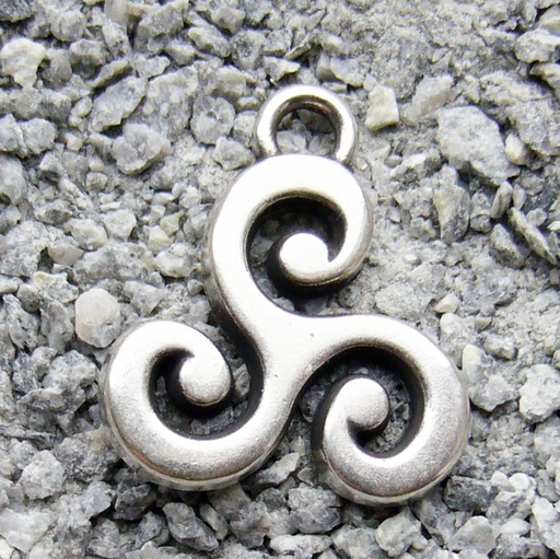 [P-5174-1] Triskele Anhänger silberfarben – Keltisches Symbol der Dreieinigkeit aus Zamak
