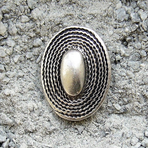 [32442] ovale Buckelniete, silberfarbener Beschlag