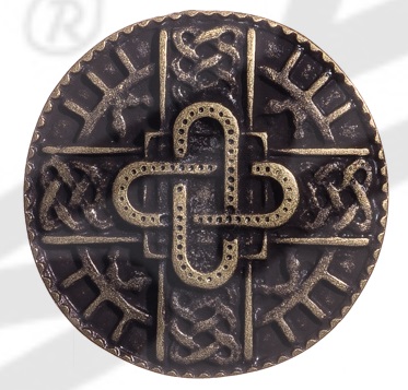 [33418] Zierniete 'Merowinger Schild', messingfarben