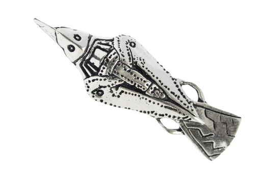 [av46] Anhänger HUGIN aus Silber – Rabe Odins Wikinger Amulett 4,4 cm