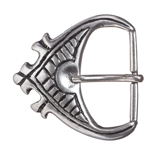 [B685-1] Gürtelschließe „Erik“ in Silberoptik – Wikinger-Schnalle für 4 cm breite Gürtel