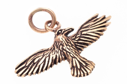 [amb113] Schmuckstück  Schmuck Anhänger HUGIN 2.7 cm Kleiner Rabe Bronze 2.7 cm