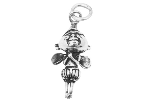 [am119] Gnom-Anhänger NOBBI aus 925er Silber – Verspieltes Amulett mit magischer Ausstrahlung (2,9 cm)