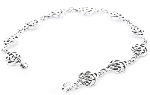 [Ark3] Keltische Armkette 19,5 cm – Silber 925 – Filigraner Armschmuck mit Knotenmuster