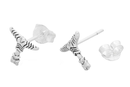 [ost113] Ohrstecker Rika Irminsul aus 925 Silber – Germanisches Lebenssymbol Ohrschmuck 9 mm