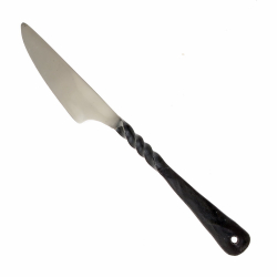 [16 Be-Me 1 Grim] Geschmiedetes Mittelalter-Messer „Grimald“ – Edelstahl mit tordiertem Griff