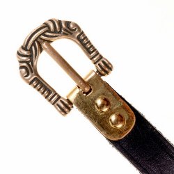 [1 Wik-15 Norw.fa.sc.mi.ne] Wikinger-Gürtel "Noreg" - 1,5 cm