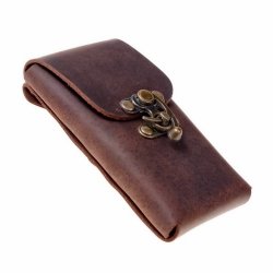 Mittelalterliche Smartphonetasche mit Hakenverschluss – aus Leder für Gürtel bis 6 cm