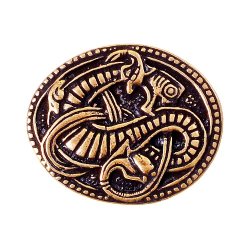 Wikinger-Zierniete – Oval / XL mit Midgardschlange-Motiv
