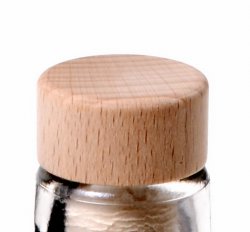 [15 Fla-Korken] Flach-Korken für Glasflasche – Holzverschluss mit Kunststoff-Stopfen