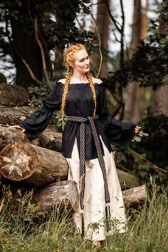 Bluse "Emma" Schwarz - die Klassische Mittelalterbluse