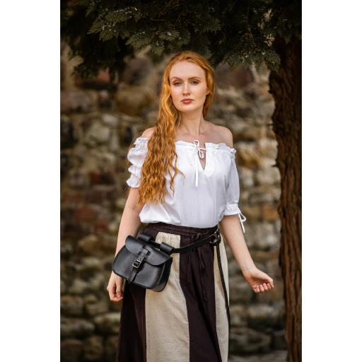 Mittelalterbluse "Otilia" mit kurzen Ärmeln Weiß