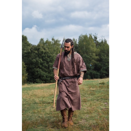Kurzarmtunika mit Bordüre "Richard" Kastanie
