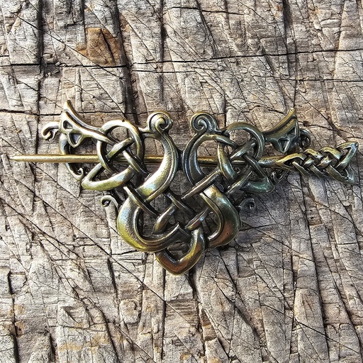 [A-684-2] Haarspange CELTIC TRIANGLE, messingfarben